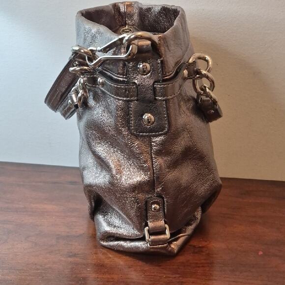 Coach Metallic Bronze Shoulder Bag with Wallet F17165
